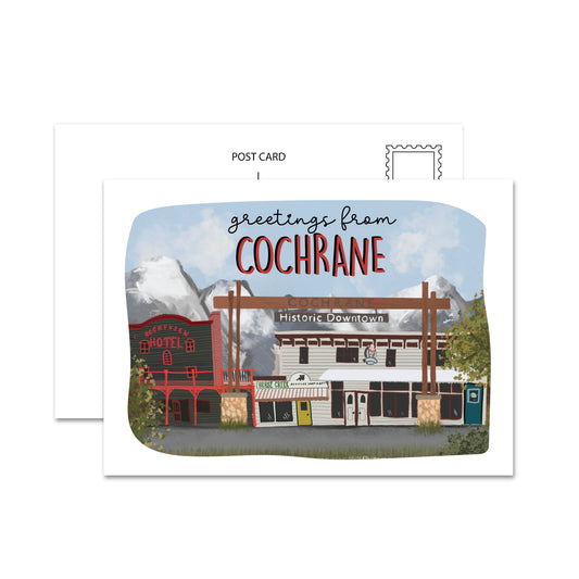 Downtown Cochrane Postcard