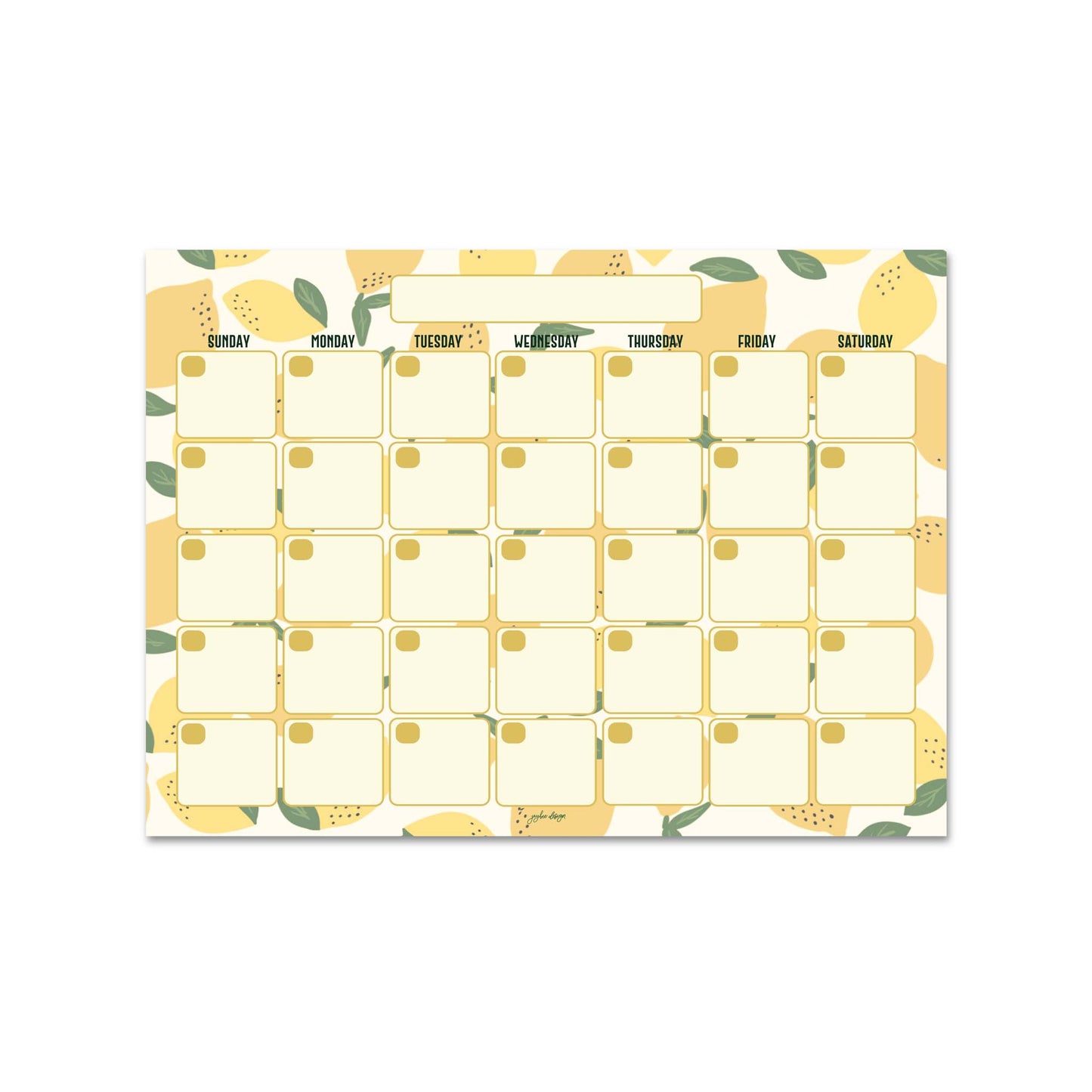 Lemon Monthly Planner - 15 Pages